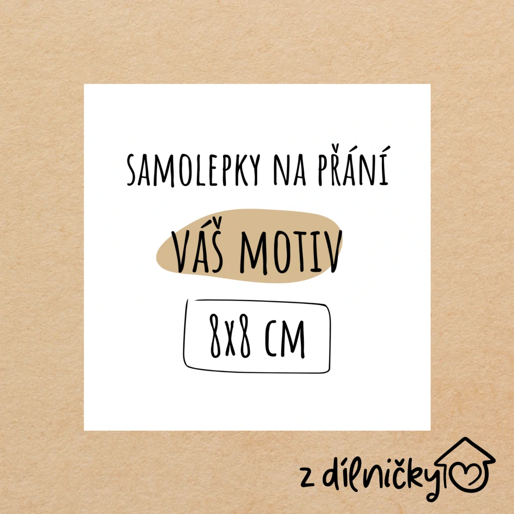 ČTVEREC kulaté rohy - 8x8cm (arch - 4ks samolepek)