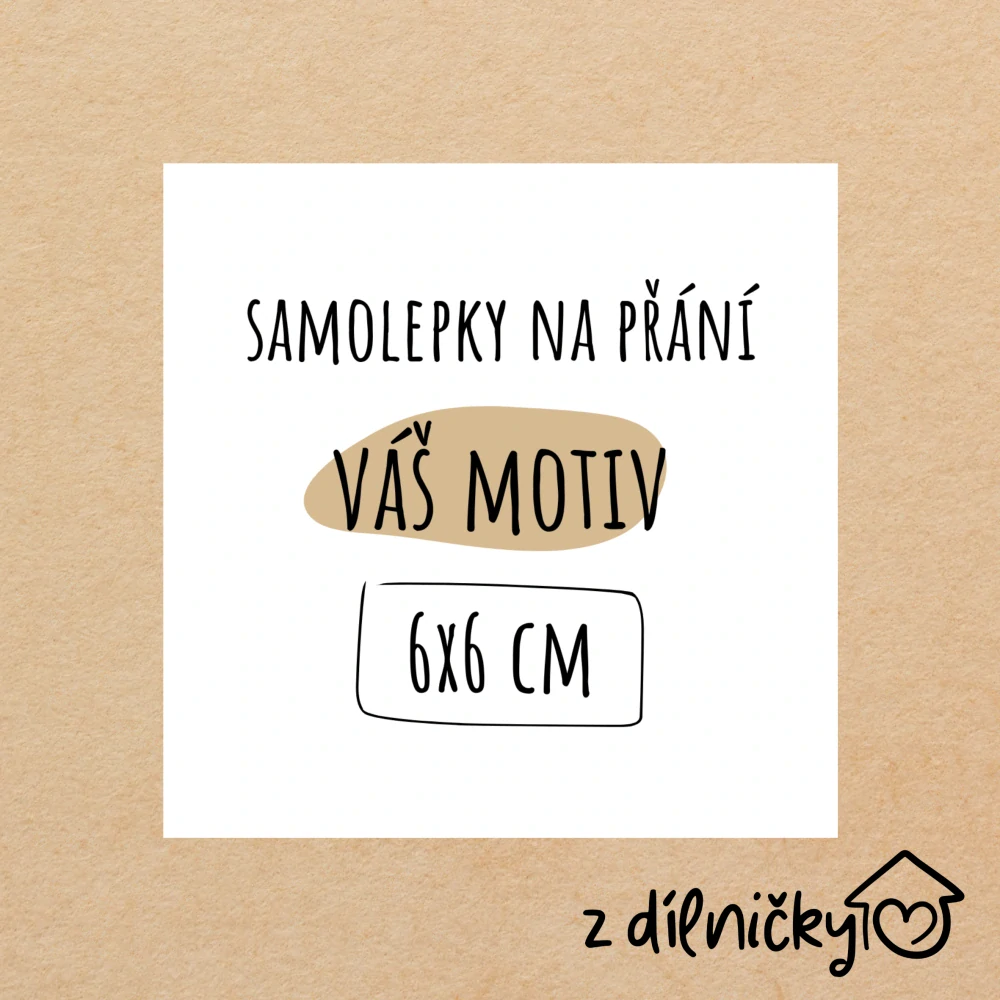ČTVEREC ostré rohy - 6x6cm (arch - 8ks samolepek)
