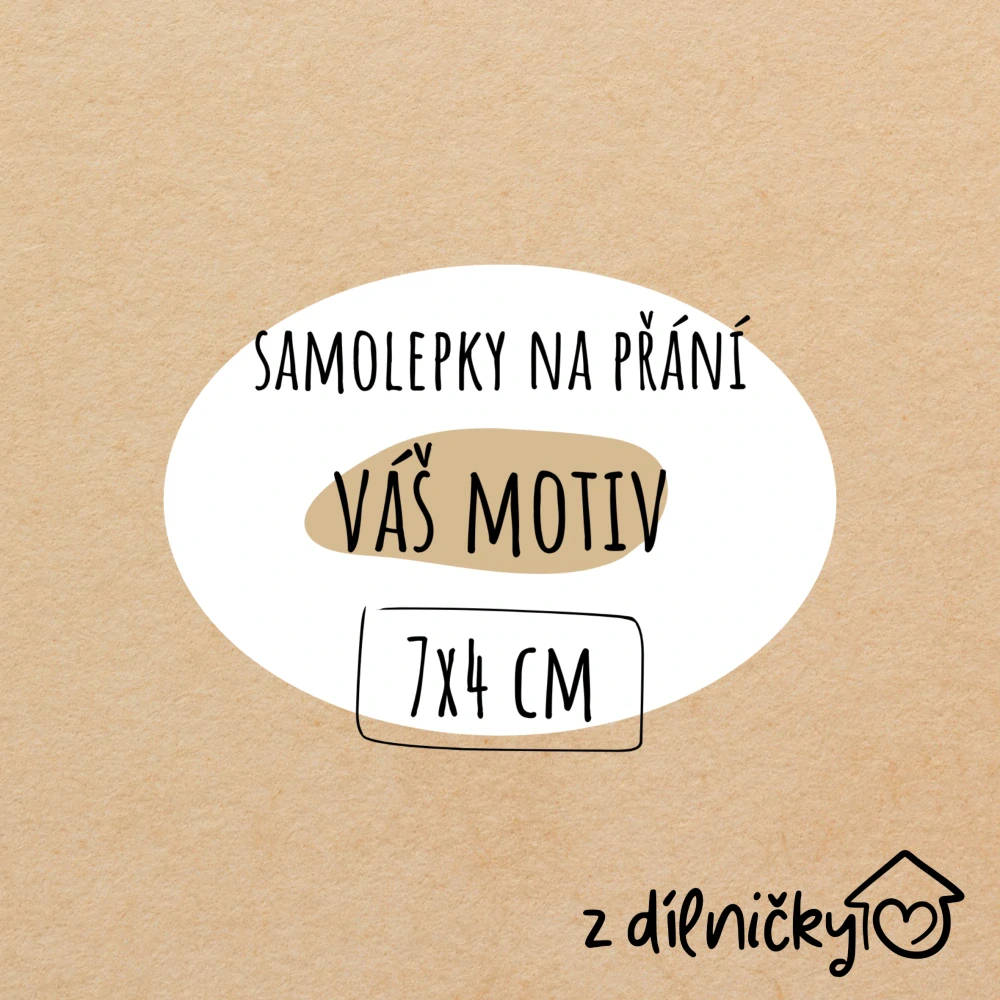 OVÁL - 7x4cm (arch - 12ks samolepek)