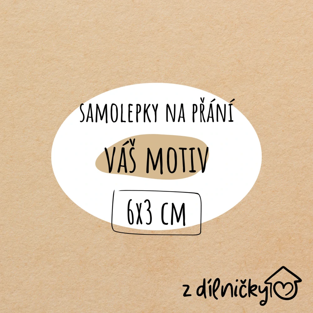 OVÁL - 6x3cm (arch - 17ks samolepek)