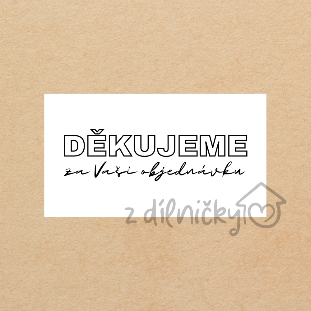 Děkovné kartičky 10ks - pouze text, čb