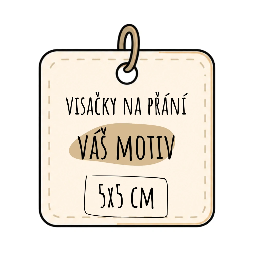 Visačky na přání - ČTVEREC - 5x5cm (12ks)