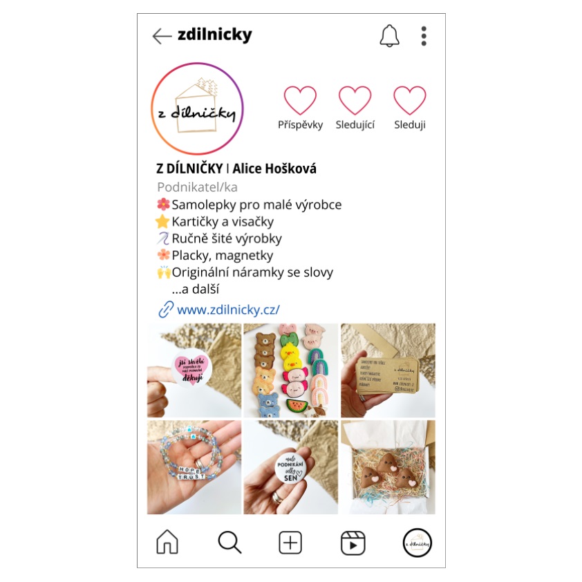 Tvorba návrhu instagramové vizitky