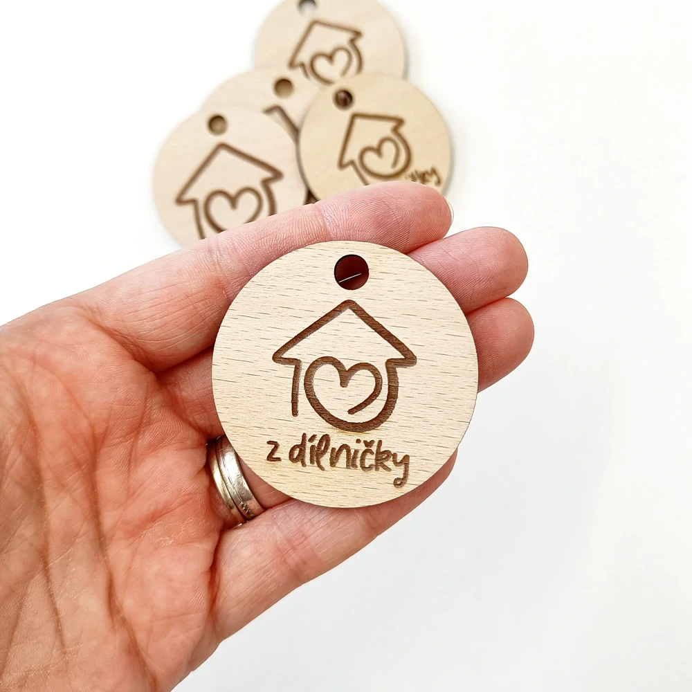 Dřevěné visačky NA PŘÁNÍ - kruh 5cm
