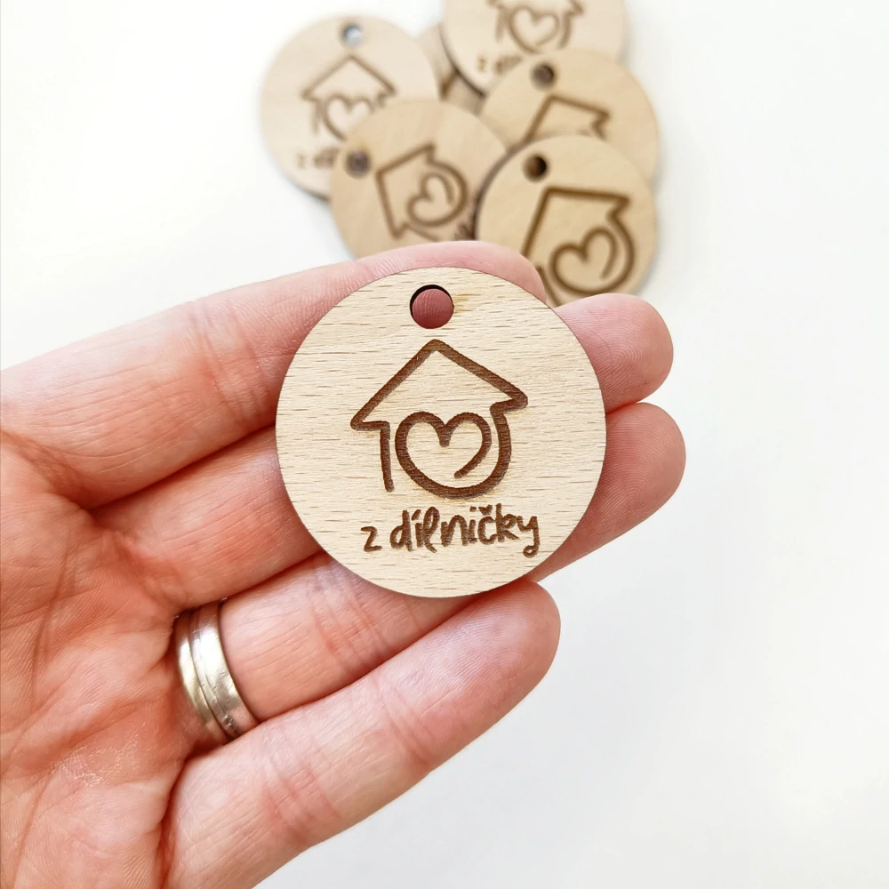 Dřevěné visačky NA PŘÁNÍ - kruh 4cm