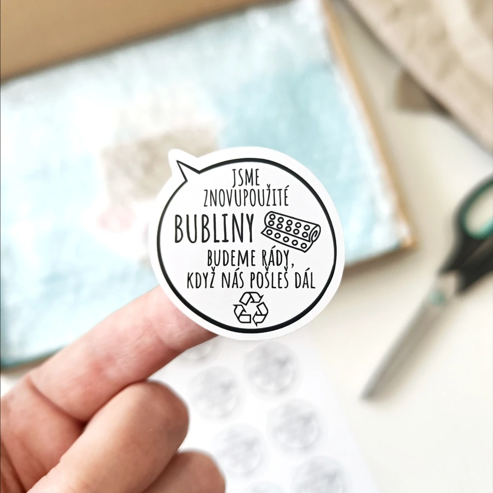 Samolepky - bubliny, tvar podle motivu 4cm (arch 20ks)