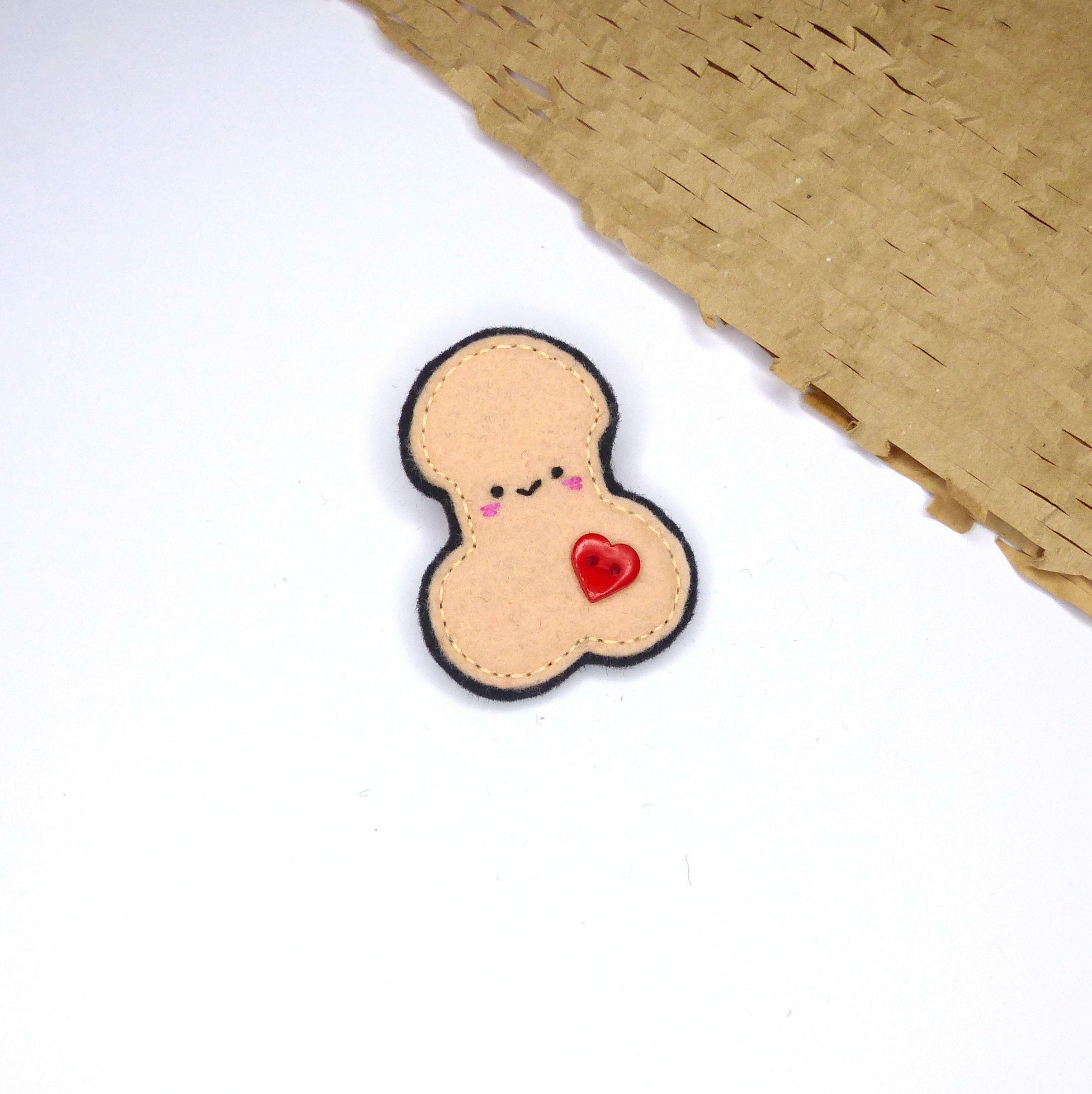 Ručně šitá brož - pindík