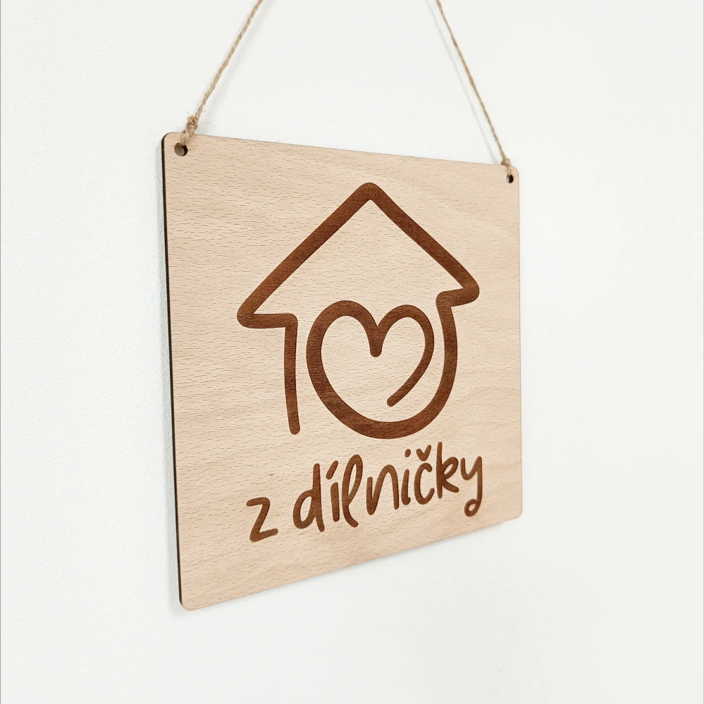 Dřevěná cedulka NA PŘÁNÍ - čtverec 15x15cm