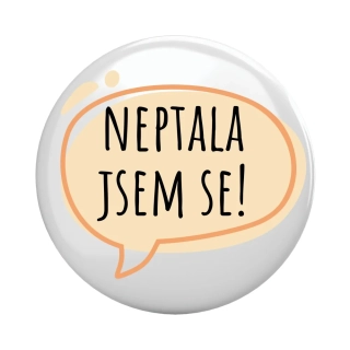 Placka - špendlík/magnet, 37mm - "neptala jsem se"