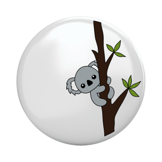 Placka - špendlík/magnet, 37mm - roztomilý koala