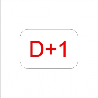 Samolepky "D+1" 3x2cm (arch 45ks)