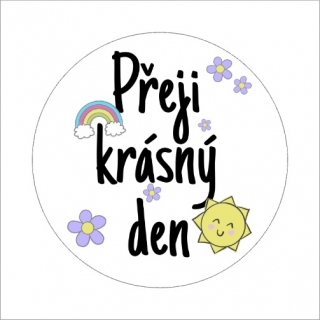 Samolepky "Krásný den" 4cm (arch 20ks)