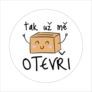 Samolepky "otevři" balíček 4cm (arch 20ks)