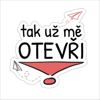 Samolepky "otevři" vykřičník 4cm (arch 20ks)