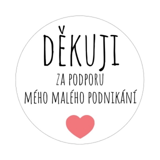 Samolepky "děkuji za podporu" kruh 4cm (arch 20ks)