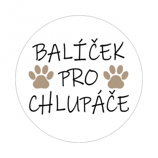 Samolepky "balíček pro chlupáče" kruh 4cm (arch 20ks)