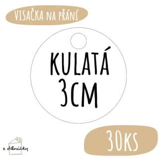 Visačky na přání - kulatá - 3cm = 30ks