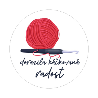Samolepky "dorazila háčkovaná radost", kruh 4cm (arch 20ks)