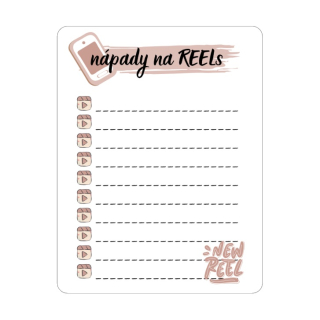 Velká samolepka do diáře/notesu - REELS hnědá