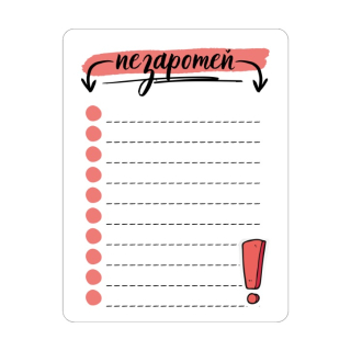 Velká samolepka do diáře/notesu - NEZAPOMEŇ - vykřičník