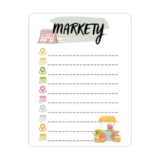 Velká samolepka do diáře/notesu - MARKETY kdy a kde