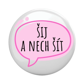 Placka - špendlík/magnet, 37mm - "šij a nech šít"