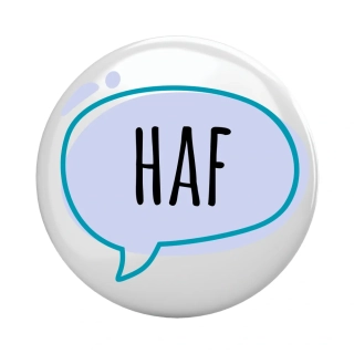 Placka - špendlík/magnet, 37mm - "haf"