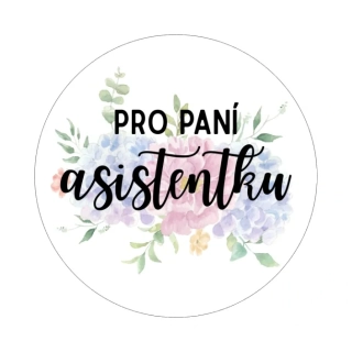 Samolepky - pro paní asistentku, barevné květiny, kruh 4cm (arch 20ks)