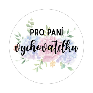 Samolepky - pro paní vychovatelku, barevné květiny, kruh 4cm (arch 20ks)