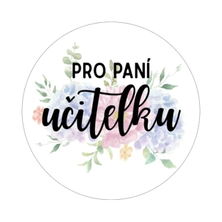 Samolepky - pro paní učitelku, barevné květiny, kruh 4cm (arch 20ks)