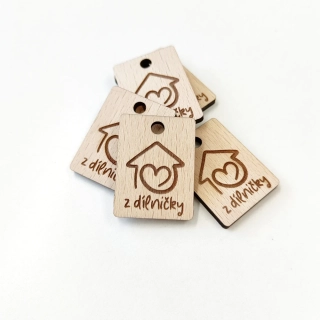 Dřevěné visačky NA PŘÁNÍ - obdélník 3x4cm