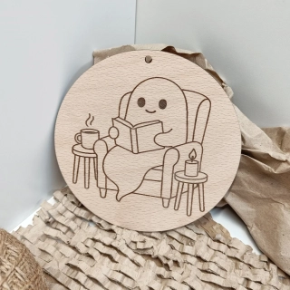 Dřevěný obrázek (omalovánky) - PODZIMNÍ POHODIČKA, kruh 15cm