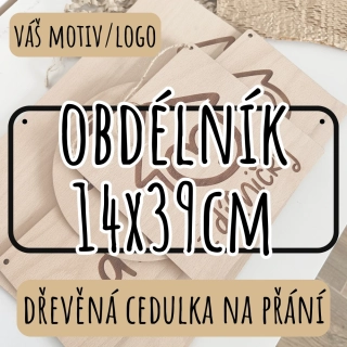 Dřevěná cedulka NA PŘÁNÍ - obdélník 14x39cm