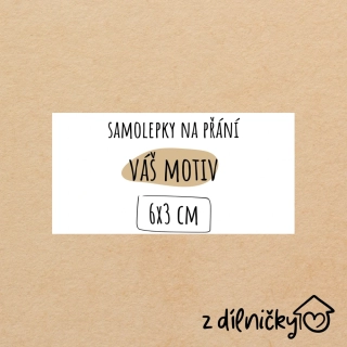OBDÉLNÍK ostré rohy - 6x3cm (arch - 15ks samolepek)