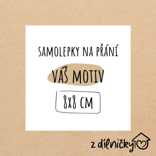 ČTVEREC kulaté rohy - 8x8cm (arch - 4ks samolepek)