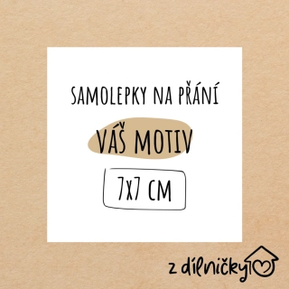 ČTVEREC ostré rohy - 7x7cm (arch - 6ks samolepek)