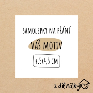 ČTVEREC ostré rohy - 4,5x4,5cm (arch - 15ks samolepek)