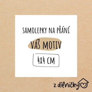 ČTVEREC ostré rohy - 4x4cm (arch - 20ks samolepek)