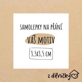 ČTVEREC ostré rohy - 3,5x3,5cm (arch - 24ks samolepek)