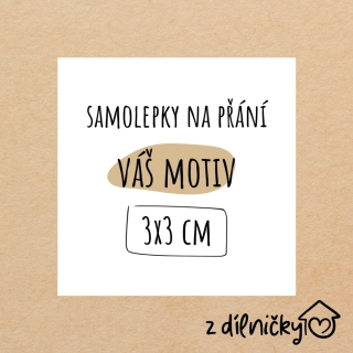 ČTVEREC ostré rohy - 3x3cm (arch - 30ks samolepek)