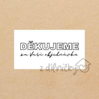 Děkovné kartičky 10ks - pouze text, čb 