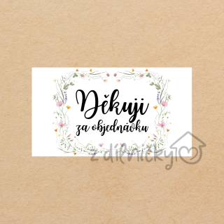 Děkovné kartičky 10ks - věnec květinky