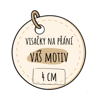 Visačky na přání - KRUH - 4cm (20ks)
