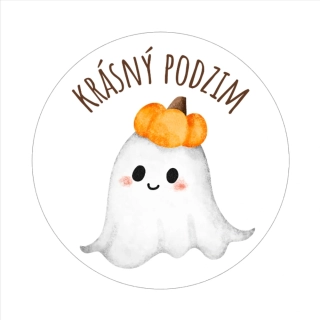 Samolepky - krásný podzim duch, kruh 4cm (arch 20ks)