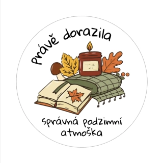 Samolepky - podzimní atmoška, kruh 4cm (arch 20ks)